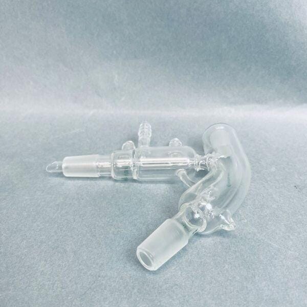 Chemglass Short Path Distilling Head Jacketed 10/18 Thermometer Joint 14/20 Lower Joint Jointed Glassware Chemglass
