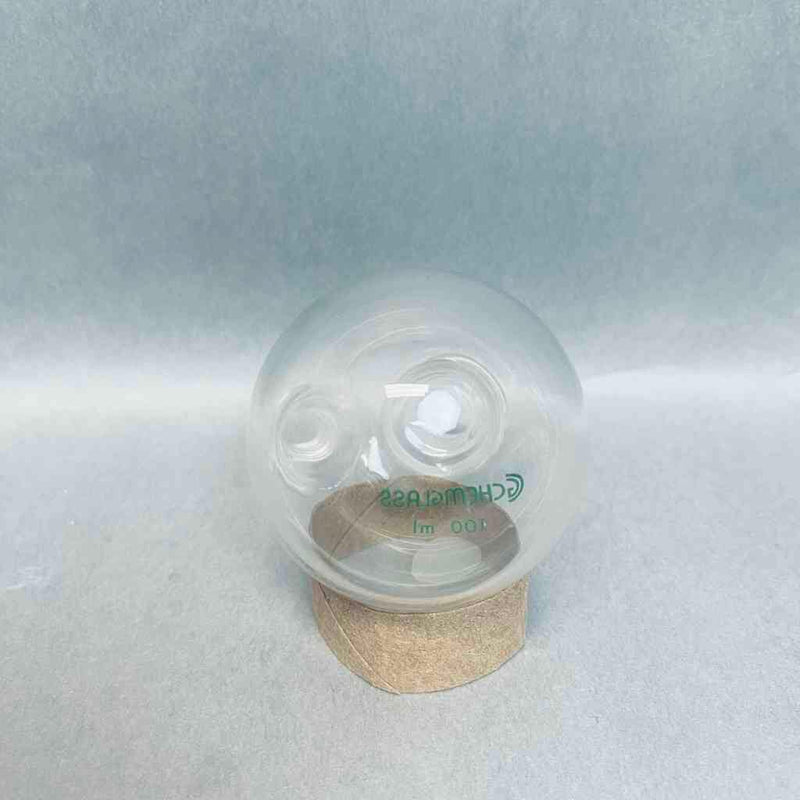 Chemglass Single Neck 100 ml Round Bottom Flask 14/20 with Side Tubulation Jointed Glassware Chemglass