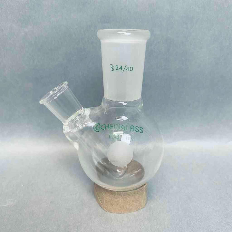 Chemglass Single Neck 100 ml Round Bottom Flask 24/40 STJ with Thermowell Jointed Glassware Chemglass