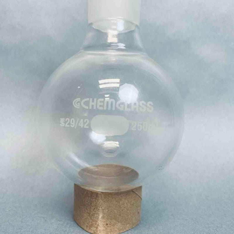 Chemglass Single Neck Round Bottom Flask 250 ml 29/42 Outer Joint Jointed Glassware Chemglass