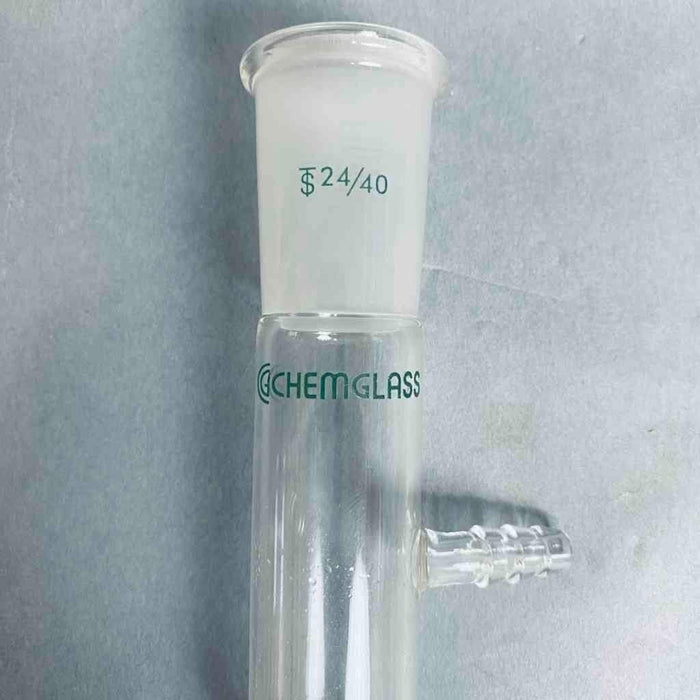 Chemglass Straight Inlet Adapter 24/40 Joints with Side Hose Connection Jointed Glassware Chemglass