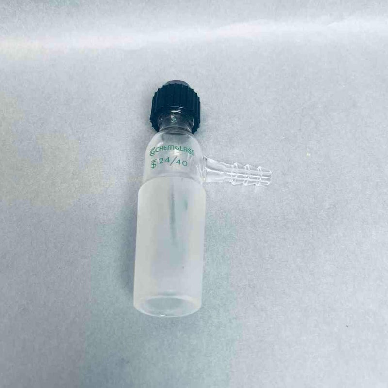 Chemglass Universal Adapter 24/40 Inner Joint #9 Chem-Thread with Side Hose Barb Jointed Glassware Chemglass