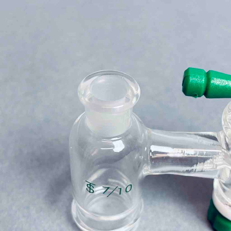 Chemglass Vacuum Adapter 7/10 Outer Joint 20-400 GPI Thread with PTFE Stopcock Jointed Glassware Chemglass