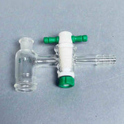 Chemglass Vacuum Adapter 7/10 Outer Joint 20-400 GPI Thread with PTFE Stopcock Jointed Glassware Chemglass