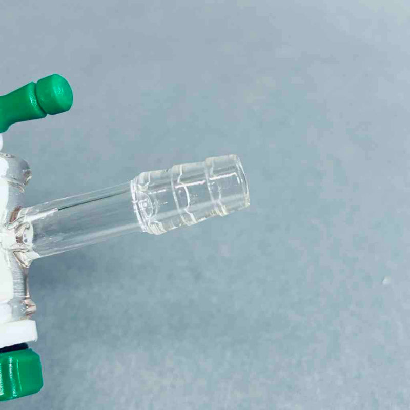 Chemglass Vacuum Adapter 7/10 Outer Joint 20-400 GPI Thread with PTFE Stopcock Jointed Glassware Chemglass
