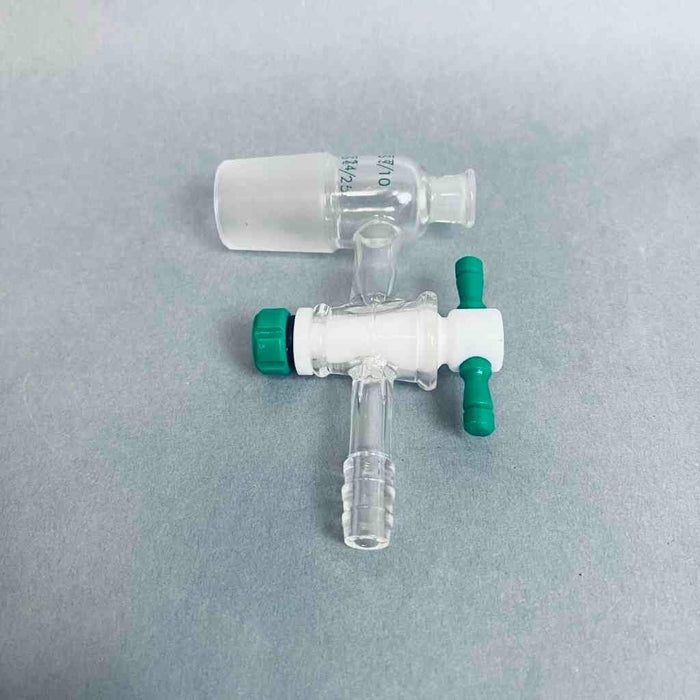 Chemglass Vacuum Adapter 7/10 Upper 24/25 Lower with PTFE Stopcock Jointed Glassware Chemglass