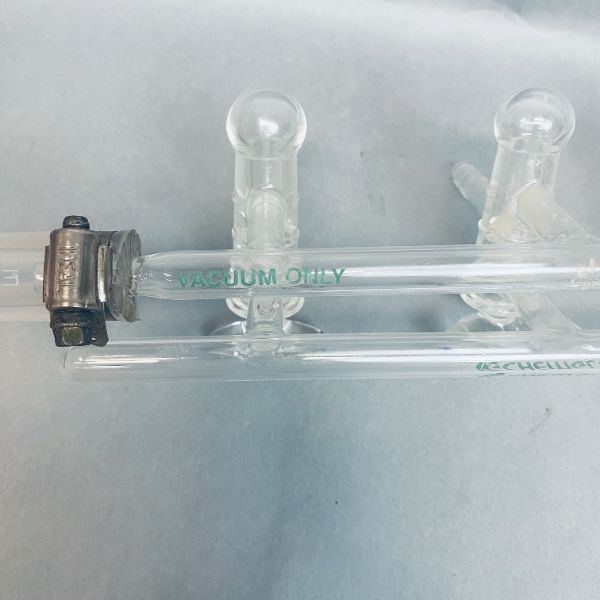 Chemglass Vacuum and Inert Gas Manifold 280 mm 3 Ports Glass Stopcock Glassware Chemglass