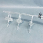 Chemglass Vacuum and Inert Gas Manifold 280 mm 3 Ports Glass Stopcock Glassware Chemglass