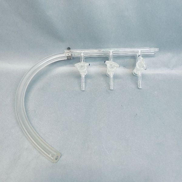 Chemglass Vacuum and Inert Gas Manifold 280 mm 3 Ports Glass Stopcock Glassware Chemglass