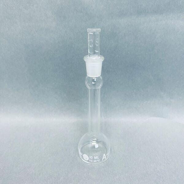 Chemglass Volumetric Flask 10 ml Class A Pyrex Stopper #9 Set of 3 Lab Flasks Chemglass