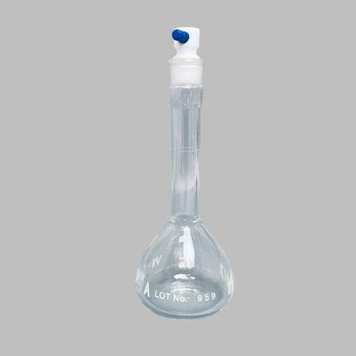 Chemglass Volumetric Flask 100 ml Class A Wide Mouth with PTFE Stopper Glassware Chemglass