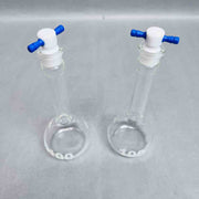 Chemglass Volumetric Flask 100 ml Class A Wide Mouth with PTFE Stopper Lot of 2 Flasks Glassware Chemglass