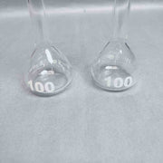 Chemglass Volumetric Flask 100 ml Class A Wide Mouth with PTFE Stopper Lot of 2 Flasks Glassware Chemglass