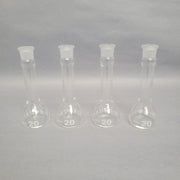 Chemglass Volumetric Flask 20 ml Grade A Total of 4 Flasks Lab Flasks Chemglass