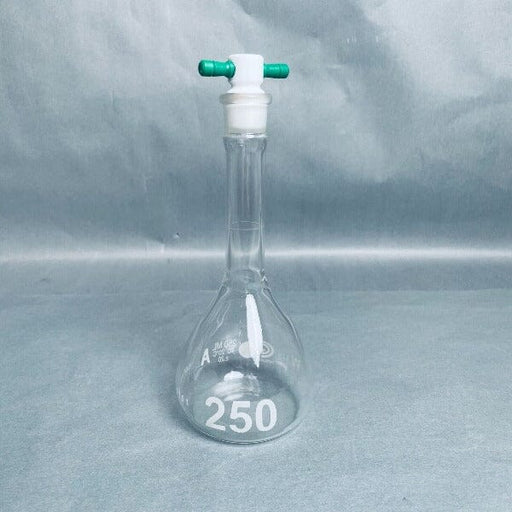 Chemglass Volumetric Flask 250 ml with #19 PTFE Stopper Total of 5 Flasks Glassware Chemglass