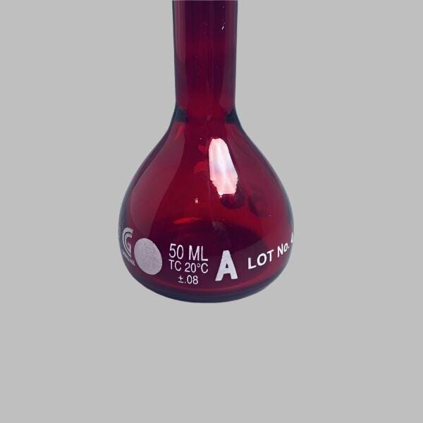 Chemglass Volumetric Flask 50 ml Grade A with PTFE Stopper Total of 10 Flasks Glassware Chemglass