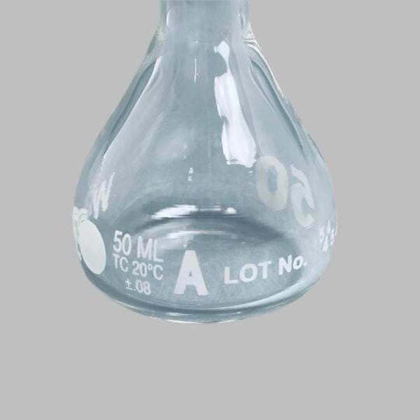 Chemglass Volumetric Flask 50 ml Grade A with PTFE Stopper Total of 5 Flasks Glassware Life Sciences Trading