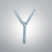 Chemglass Y-Shaped Tube Connection 15.5 to 13.5 mm Serrated Ends Total of 5 Glassware Chemglass