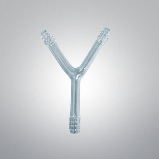 Chemglass Y-Shaped Tube Connection 15.5 to 13.5 mm Serrated Ends Total of 5 Glassware Chemglass