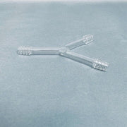 Chemglass Y-Shaped Tube Connection 15.5 to 13.5 mm Serrated Ends Total of 5 Glassware Chemglass