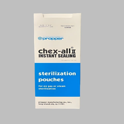 Chex-All II Instant Sealing Sterilization Pouch 3 x 8 in. Qty 750 Pouches Other Propper