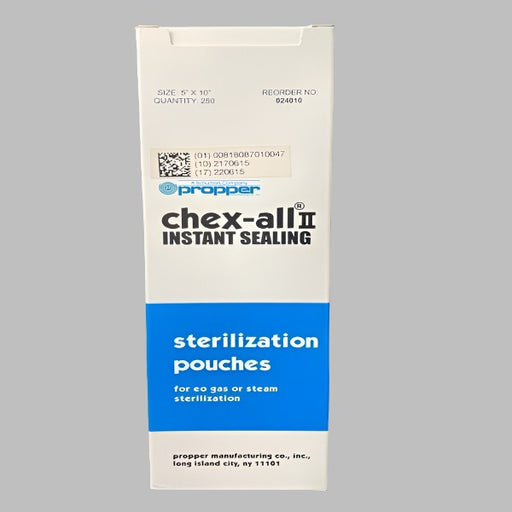 Chex-All II Instant Sealing Sterilization Pouch 5 x 10 in. Qty 1000 Pouches Other Propper