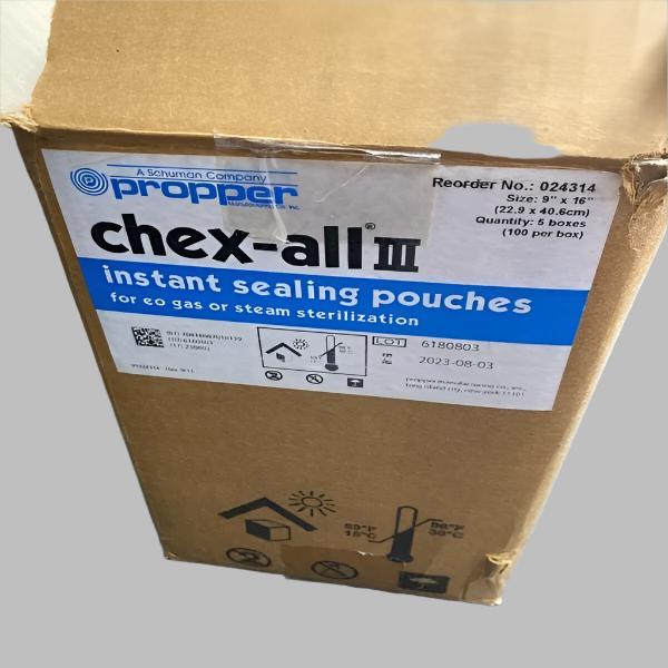 Chex-All III Instant Sealing Sterilization Pouch 9 x 16 in. Qty 400 Pouches Other Propper