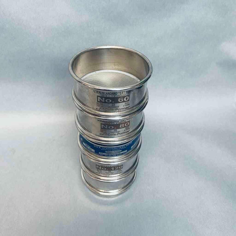 Cole Parmer USA Standard Test Sieve 3 in. Diameter Sizes 60, 80, 100, 120 Other Test, Measurement & Inspection Cole-Parmer