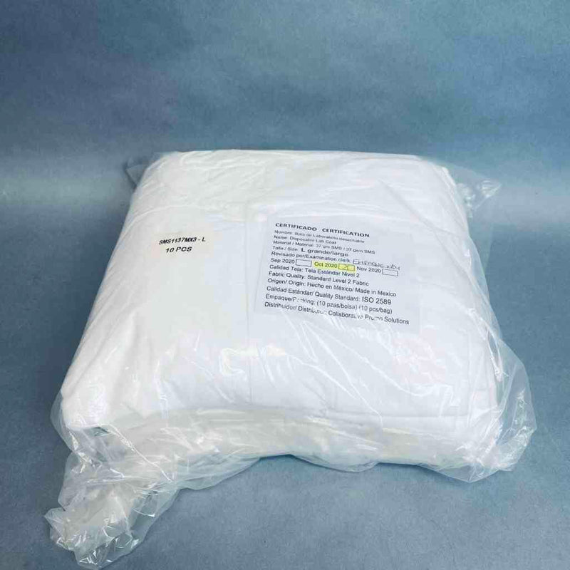 Collaborative Promo Solution SMS Level 2 Lab Coat Large White 30 Coats Lab Coats Collaborative Promo Solutions