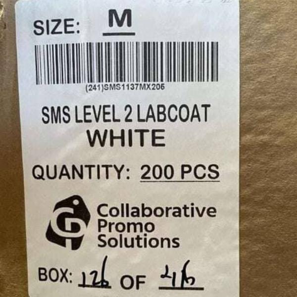 Collaborative Promo Solutions SMS Level 2 Lab Coat Medium White 100 Coats Other Life Sciences Trading