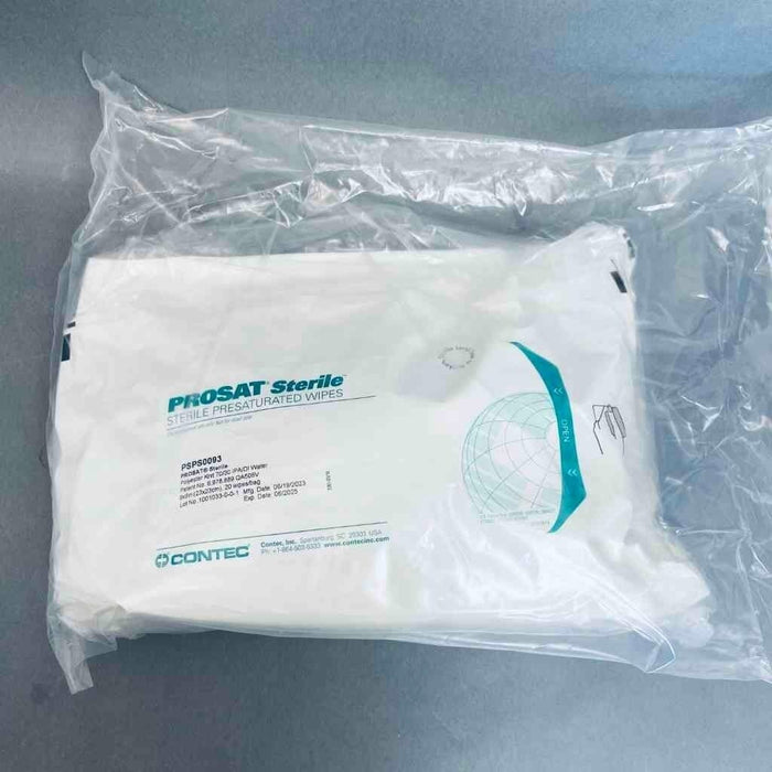 Contec PSPS0093 PROSAT Sterile Polynit Heatseal Wipes 70% IPA 30% DI Water Total of 400 Swabs and Wipes Contec