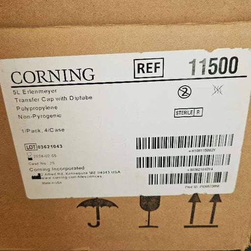 Corning 11500 Transfer Cap with Diptube w 0.2 ul Vent Cap for 5L Flask Case of 4 Caps Lab Consumables::Tubes, Vials, and Flasks Corning