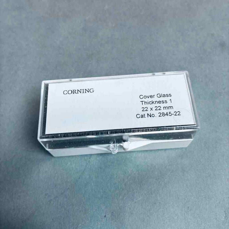 Corning 2845-22 Cover Glass Square No. 1 22x22 mm 0.13-0.16 mm Thickness - Case of 1800 Microscope Slides & Slide Covers Corning