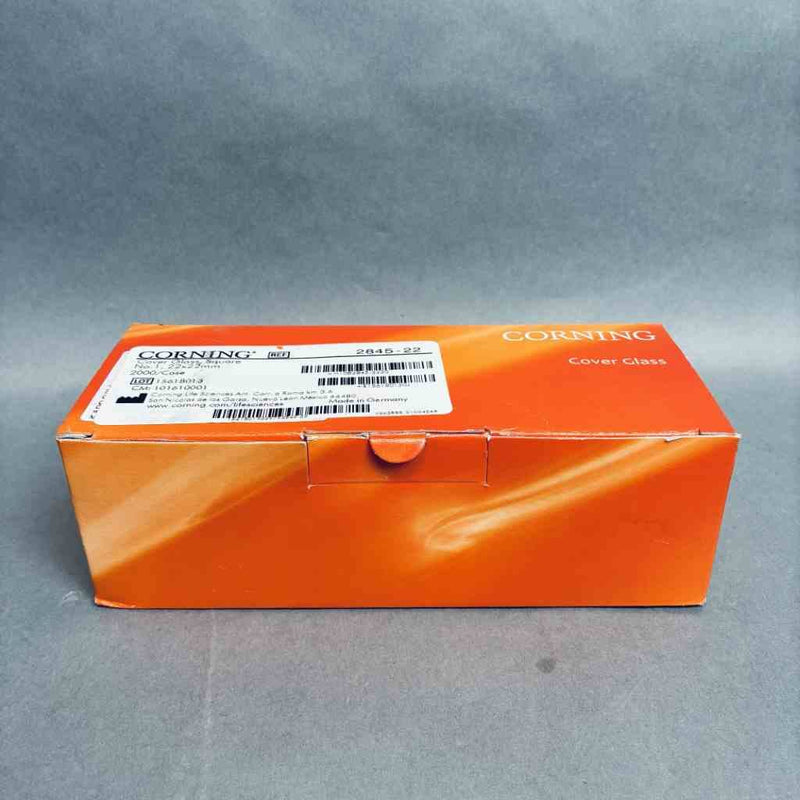Corning 2845-22 Cover Glass Square No. 1 22x22 mm 0.13-0.16 mm Thickness - Case of 1800 Microscope Slides & Slide Covers Corning