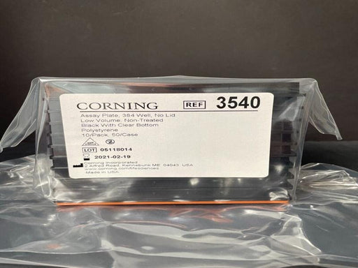 Corning 3540 Microplate 384 Well without Lid Black with Clear Bottom Case of 50 Lab Consumables::Storage and Culture Plates Corning