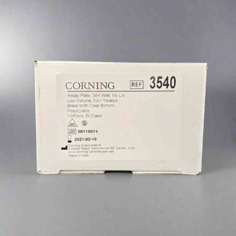 Corning 3540 Microplate 384 Well without Lid Black with Clear Bottom Case of 50 Petri Dishes/Culture Plates Corning