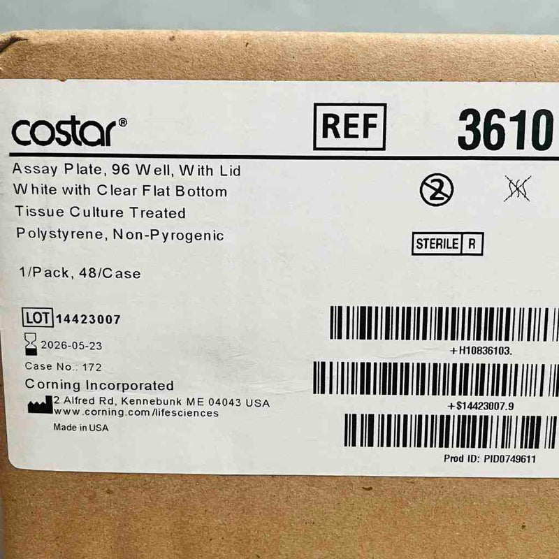 Corning 3610 Microplate 96 Well with Lid White Clear Bottom 48 Plates Petri Dishes/Culture Plates Corning