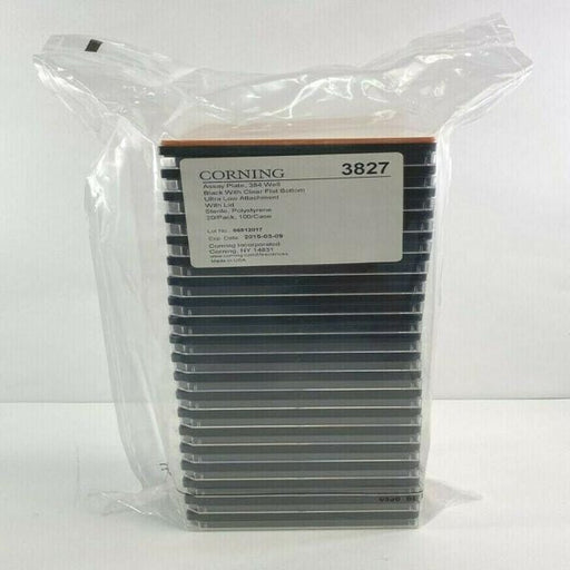 Corning 3827 Culture Plate 384 Well Black Clear Bottom Box of 20 Lab Consumables::Storage and Culture Plates Corning