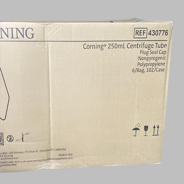 Corning 430776 Centrifuge Tubes 250 ml Plug Seal Cap Sterile Case of 102 Lab Consumables::Tubes, Vials, and Flasks Corning