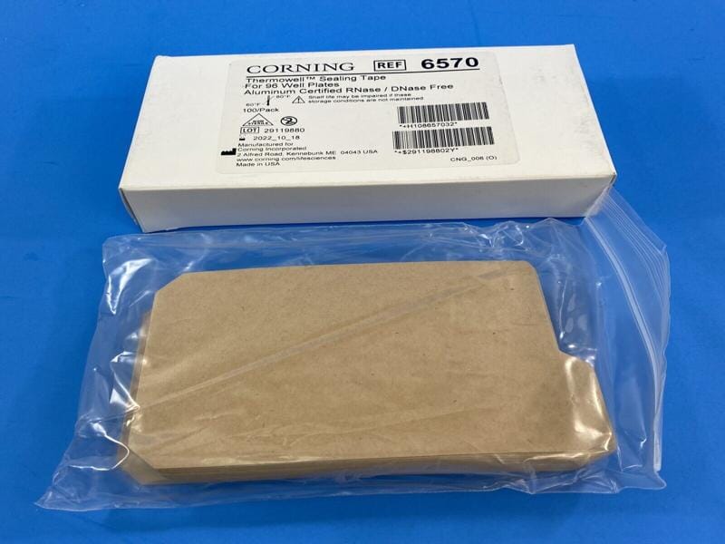 "Corning 6570 Microplate Seal Aluminum Adhesive Pack of 100 Sheets