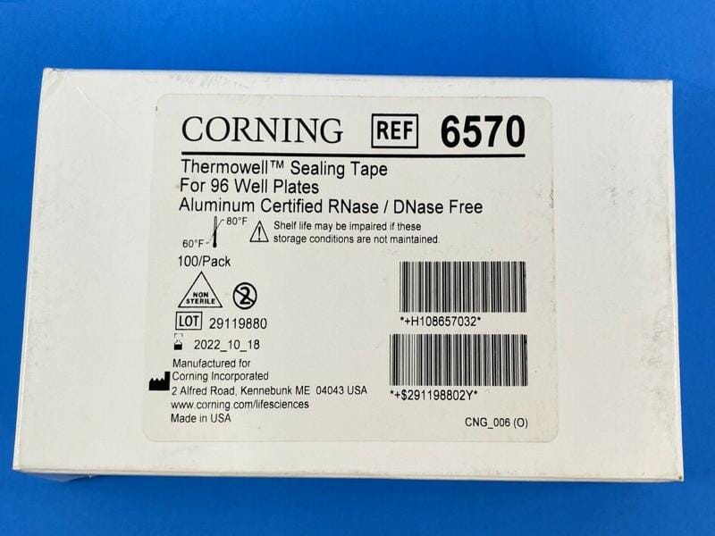 "Corning 6570 Microplate Seal Aluminum Adhesive Pack of 100 Sheets