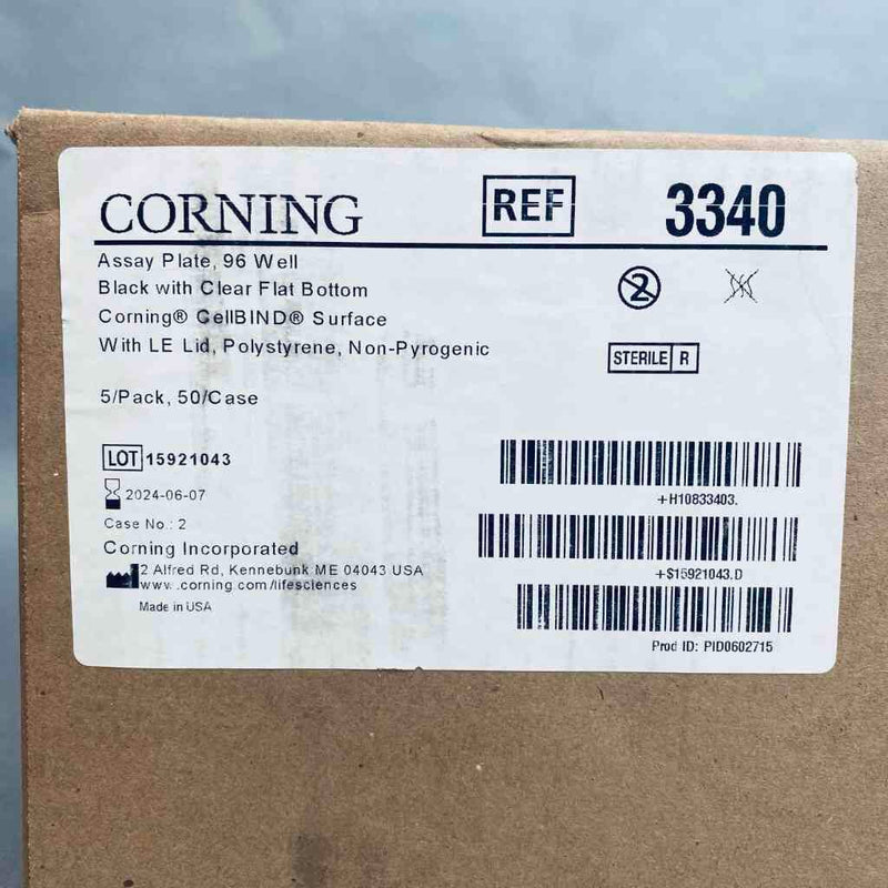 Corning Assay Microplate CellBIND 96 Well w Lid Case of 50 Plates Microplates Corning