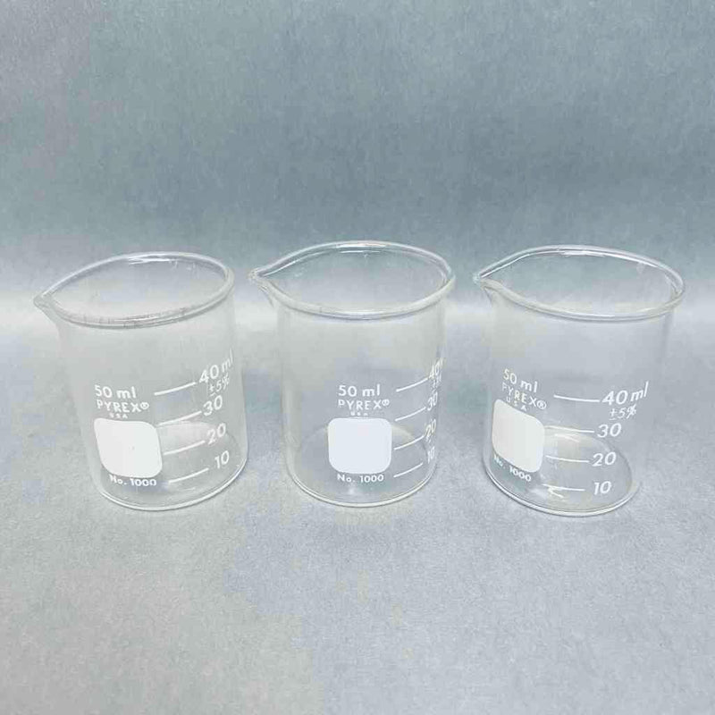 Corning Borosilicate Glass Beaker 50 ml Pyrex Lot of 12 Beakers Beakers Corning