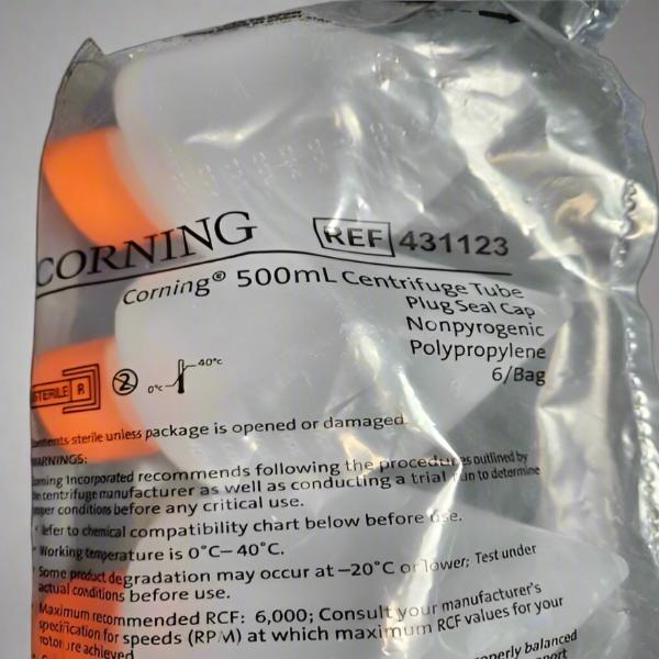 Corning Centrifuge Tube 500 ml Conical Bottom Sealed Package 18 Tubes Lab Consumables::Tubes, Vials, and Flasks Corning