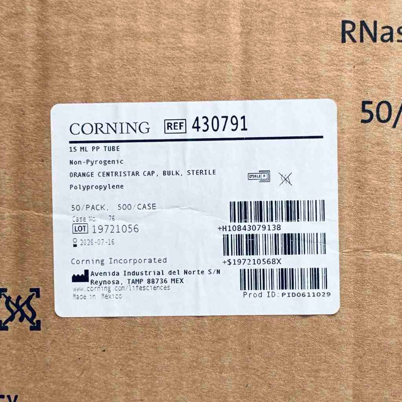 Corning Centrifuge Tubes 15 ml with Centristar Cap - Case of 500 Tubes Centrifuge Tubes Corning