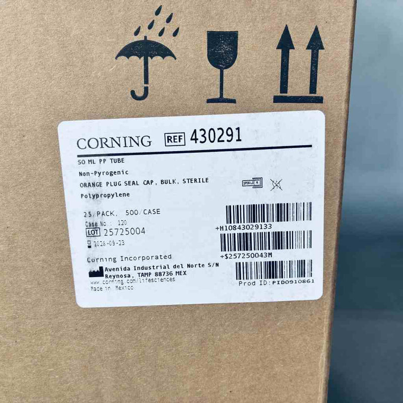 Corning Centrifuge Tubes 50 ml Plug Seal Cap Sterile Case of 500 Tubes Lab Consumables::Tubes, Vials, and Flasks Corning