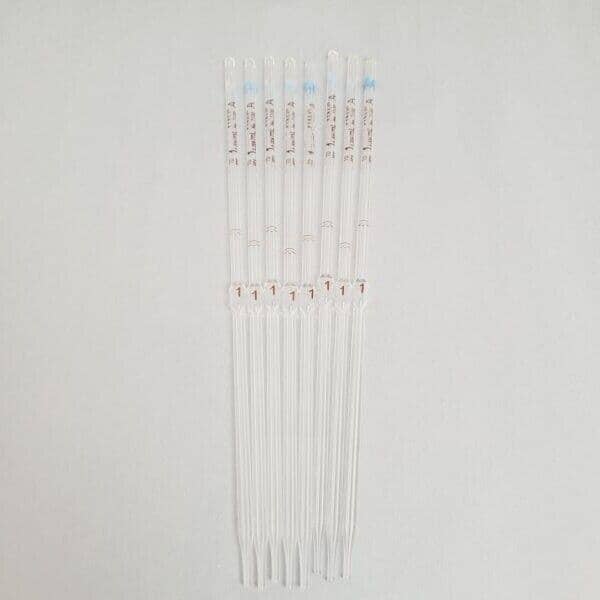 Corning Certified Volumetric Pipet 1 ml TD Grade A 31.3 cm Blue Total of 9 Pipettes Pipettes Corning
