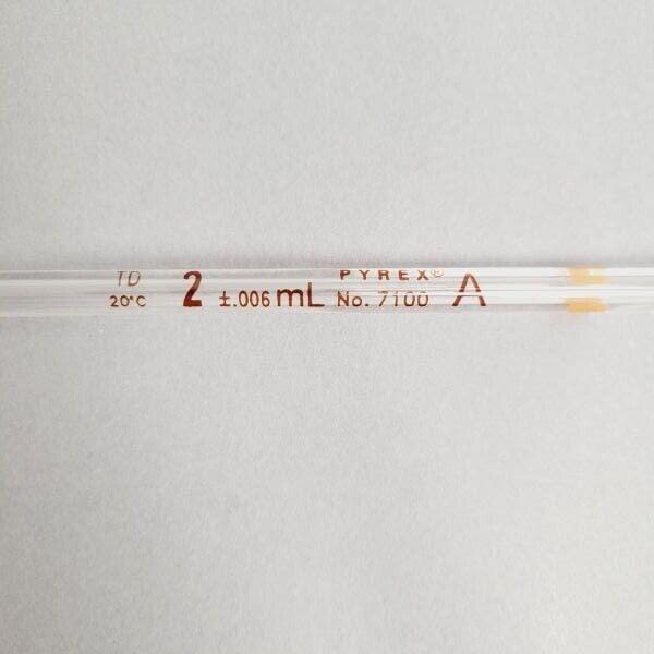 Corning Certified Volumetric Pipet 2 ml TD Grade A 33.3 cm Orange Total of 16 Pipettes Pipettes Corning