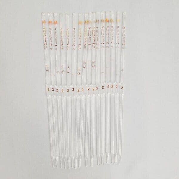 Corning Certified Volumetric Pipet 2 ml TD Grade A 33.3 cm Orange Total of 16 Pipettes Pipettes Corning