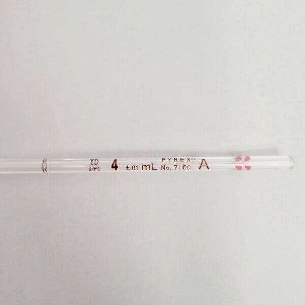 Corning Certified Volumetric Pipet 4 ml TD Grade A 37 cm Red Total of 12 Pipettes Pipettes Corning